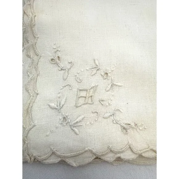 8 sets of Napkins white cream crochet linen embroidered - Picture 7 of 16